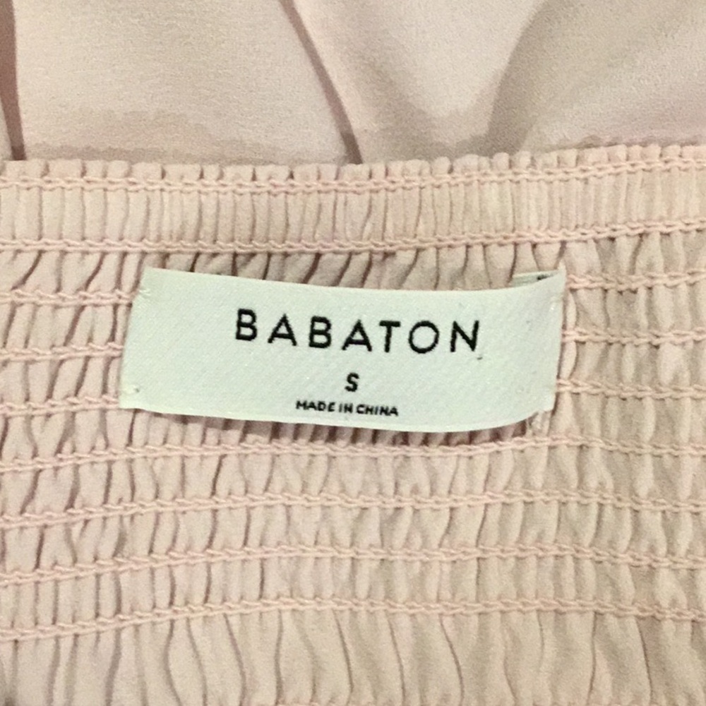 Aritzia Babaton Grantland Pink Off Shoulder Blouse Small NWOT - Picture 5 of 13
